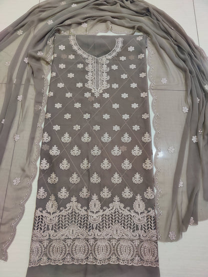 Chiffon embroidery 2pc unstitched