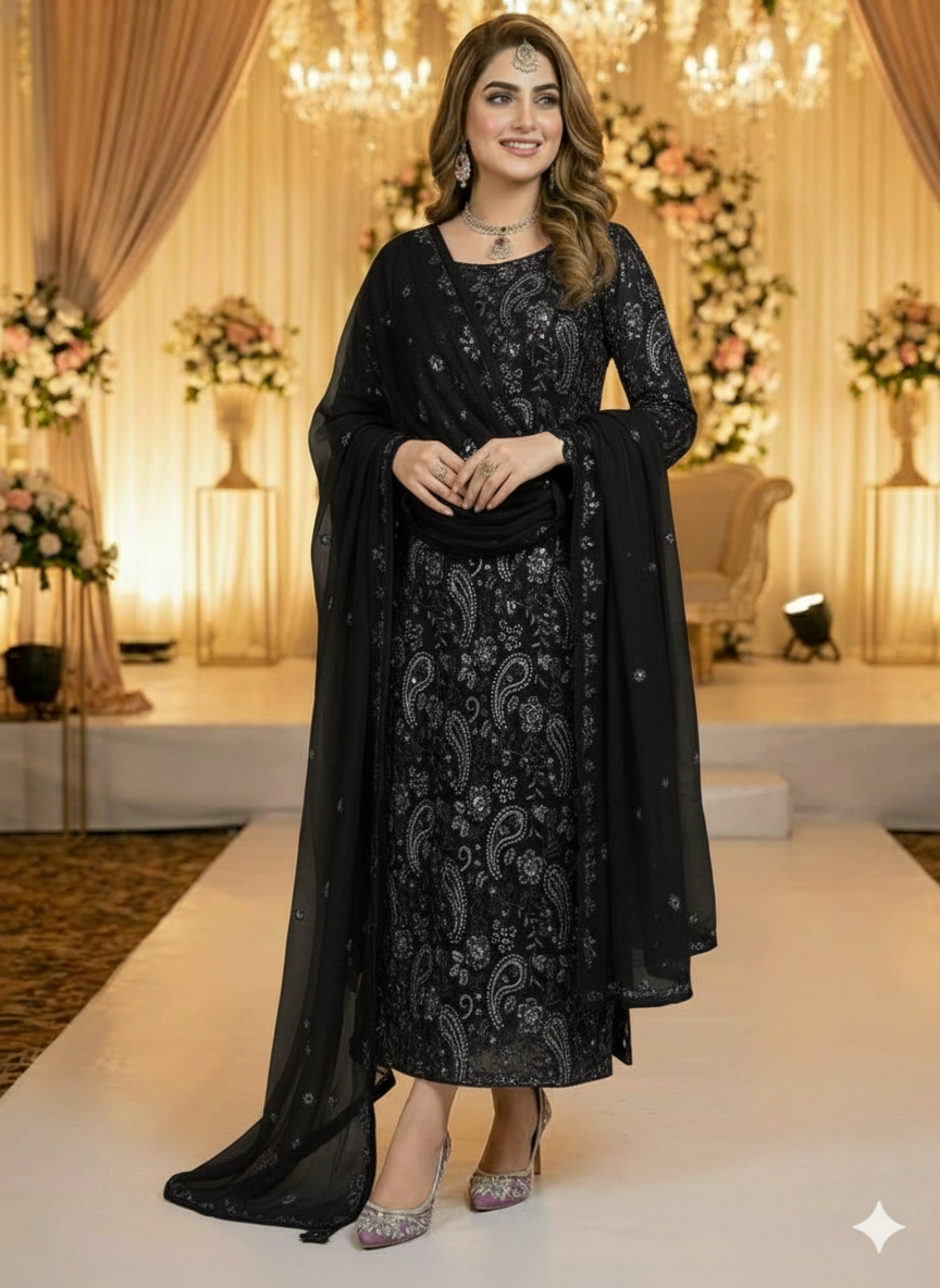 Chiffon embroidered 2pc unstitched