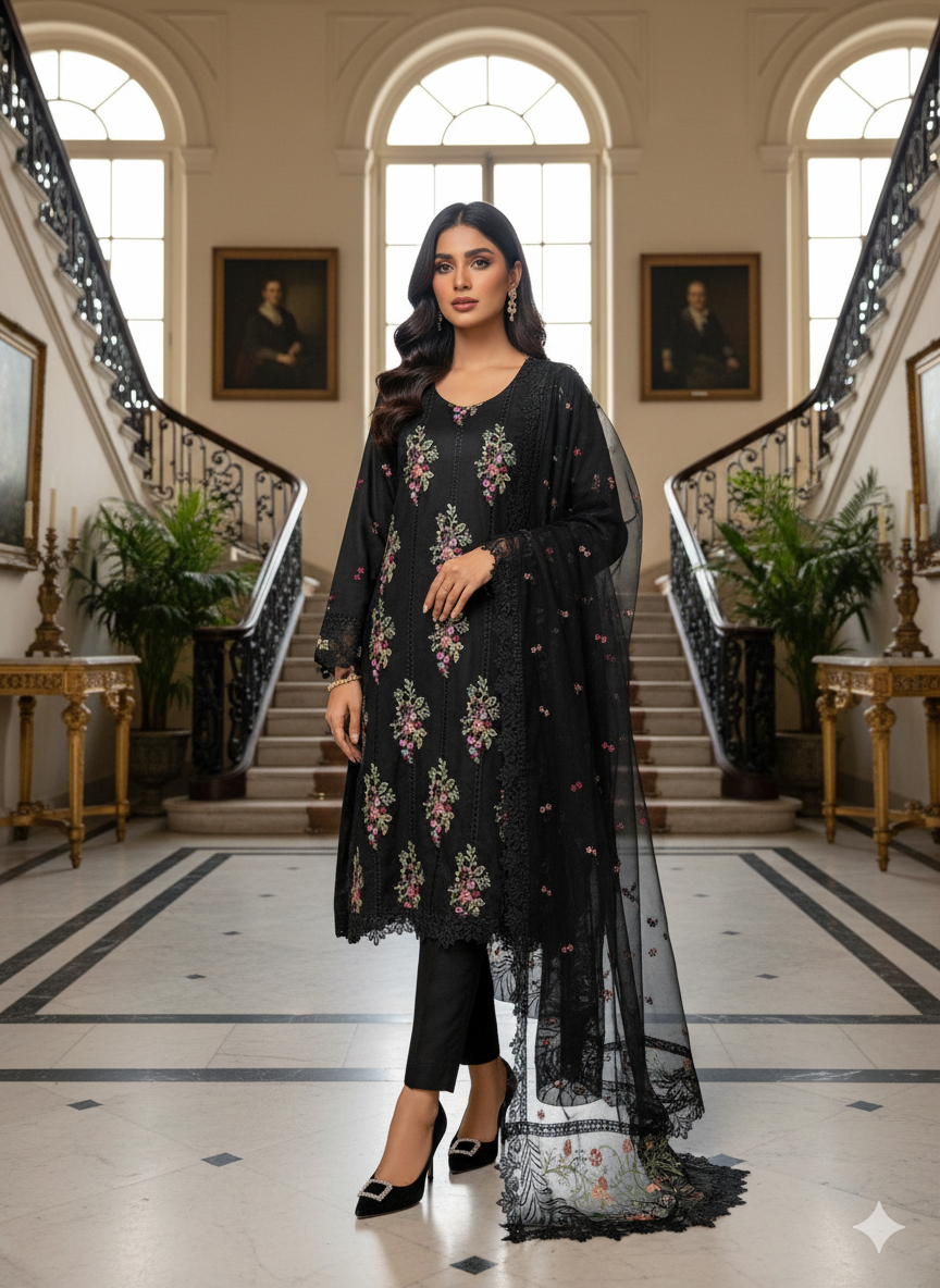 3-Piece Lawn Chikankari Suit for Women | Summer Collection