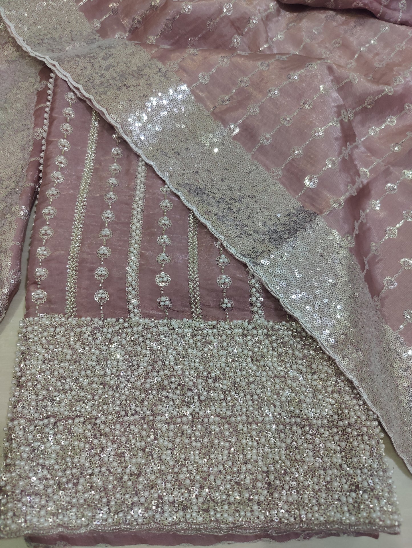 Silk 2pc – Unstitched Turkish Cutdana Collection - 1
