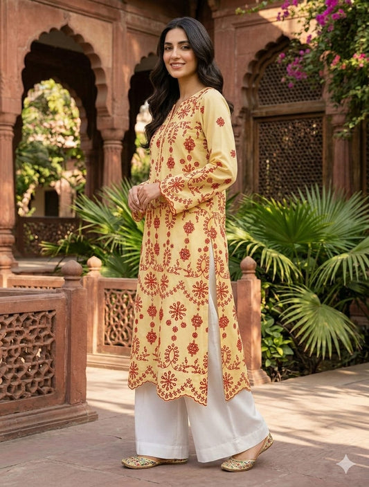 Lawn chikankari