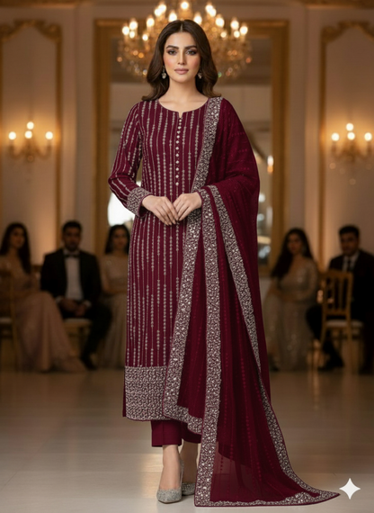 Net 2pc – Unstitched Turkish Cutdana Collection - 2