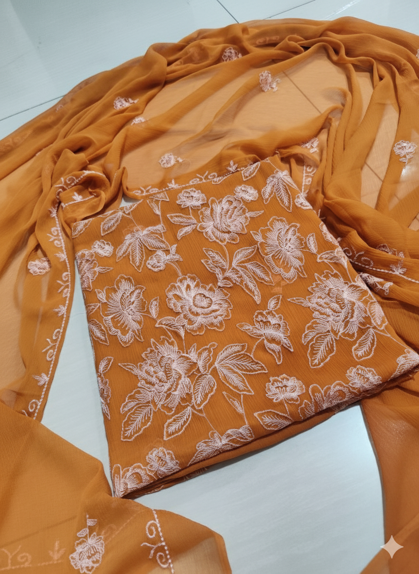 Chiffon Embroidered 2pc unstitched