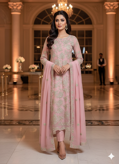 Chiffon Embroidered 2pc unstitched