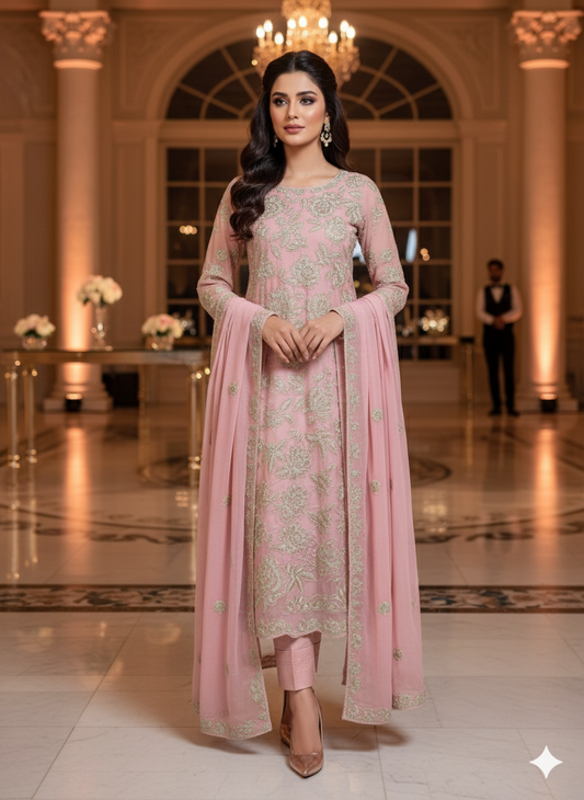 Chiffon Embroidered 2pc unstitched