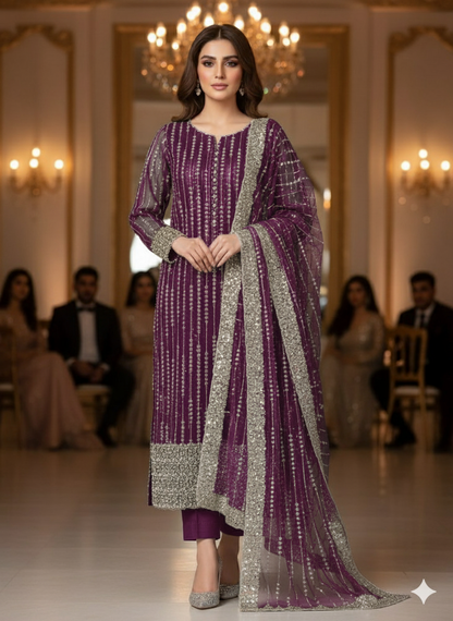 Net 2pc – Unstitched Turkish Cutdana Collection - 2