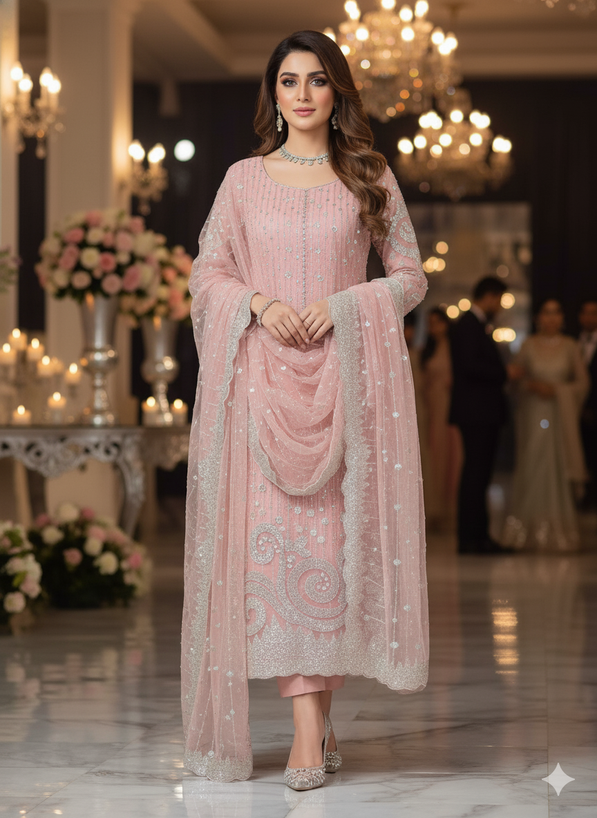 Net 2pc – Unstitched Turkish Cutdana Collection - 5