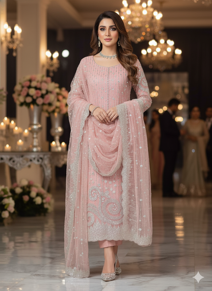 Net 2pc – Unstitched Turkish Cutdana Collection - 5