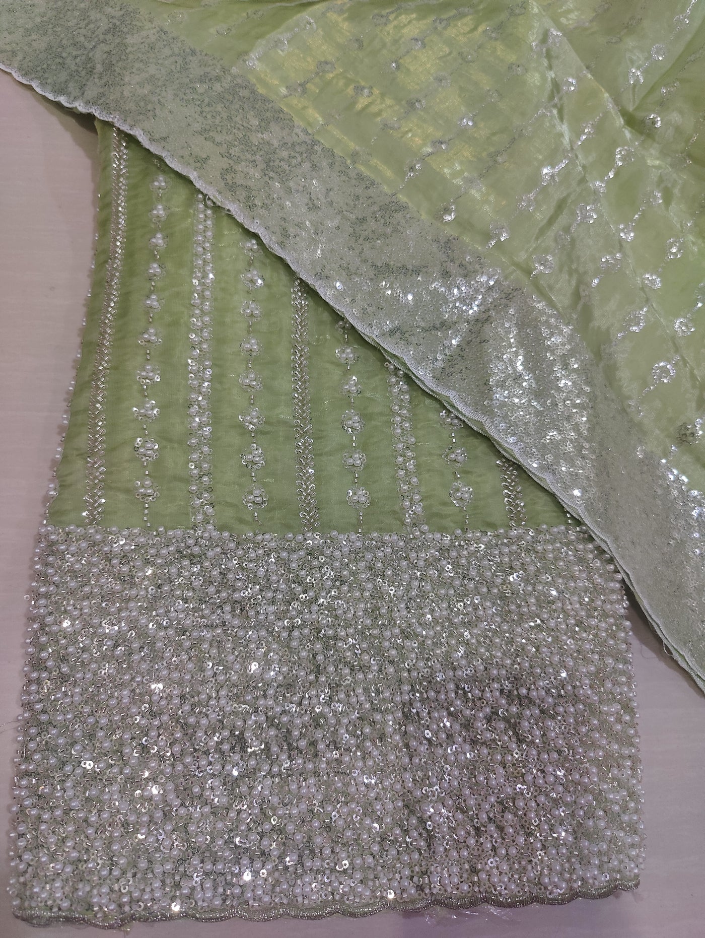 Luxury Silk 2pc – Turkish Cutdana Embellished Unstitched Set
