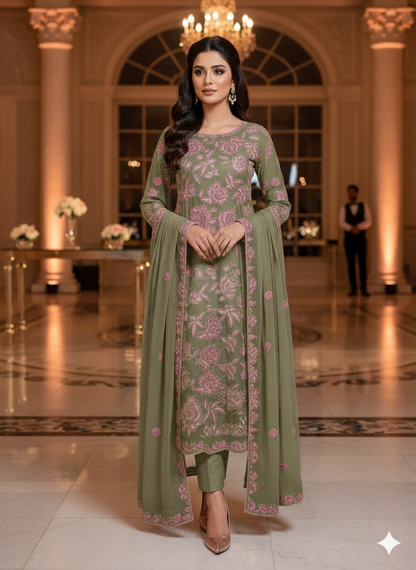 Chiffon Embroidered 2pc unstitched