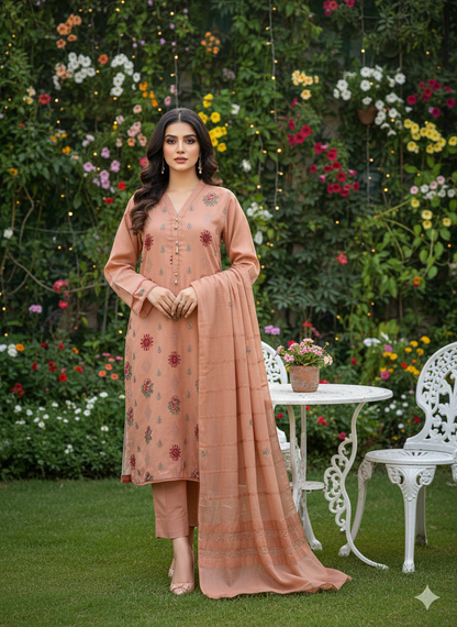 Premium Dhanak 3pc Suit Set – Timeless Style in Cozy Fabric