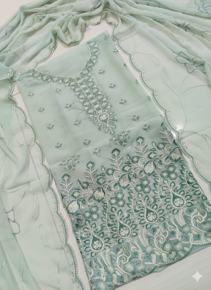 Chiffon Embroiderd 2pc unstitched