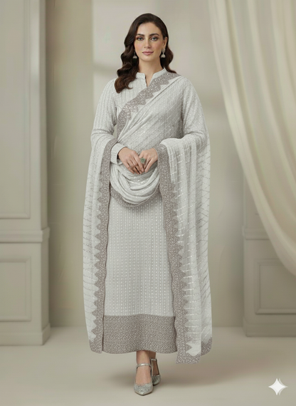 Silk 2pc – Unstitched Turkish Cutdana Collection - 4