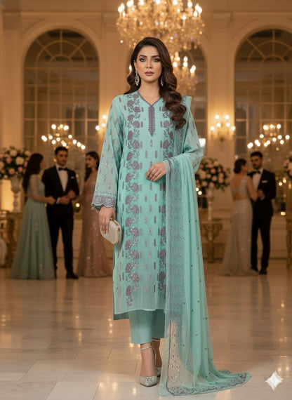 Chiffon Embroiderd 2pc unstitched