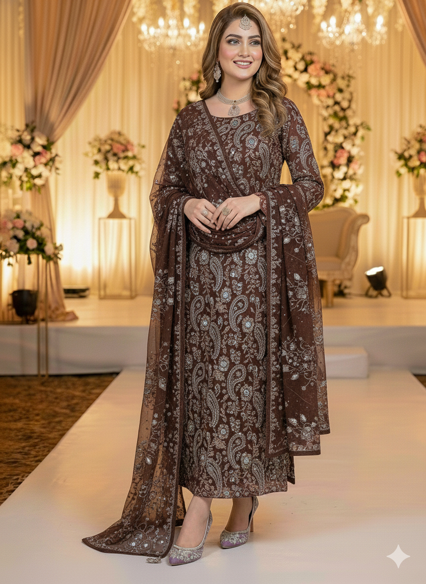 Chiffon embroidered 2pc unstitched