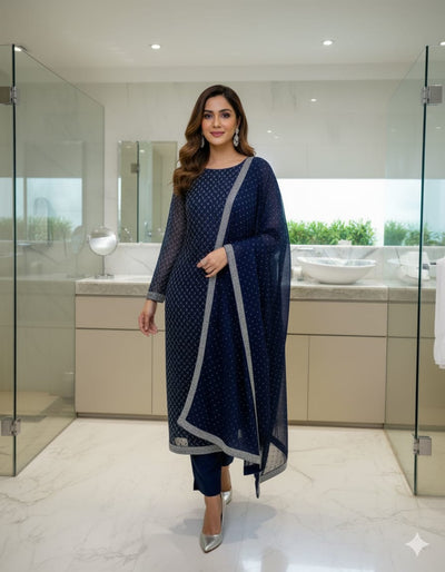 Designer Chiffon 3pc Party Wear
