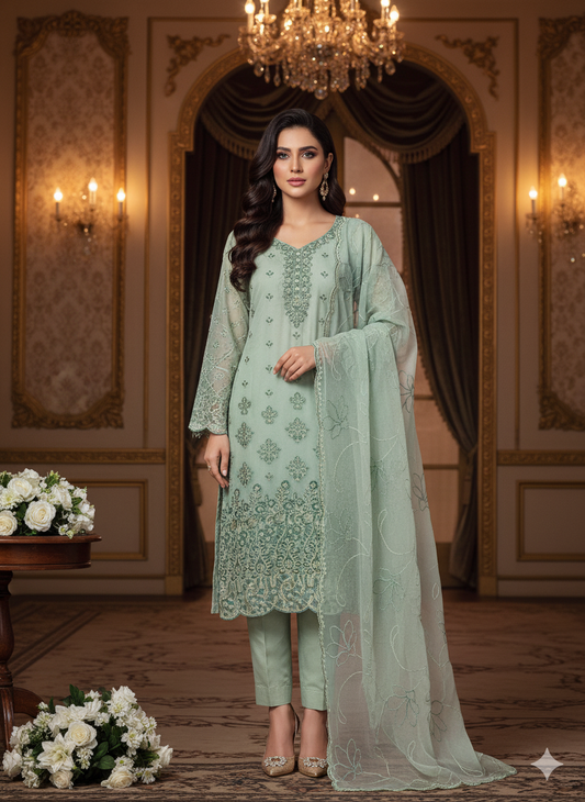 Chiffon Embroiderd 2pc unstitched