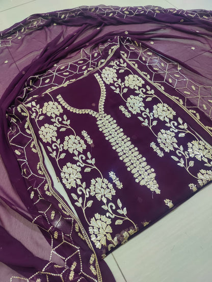 Chiffon Embroiderd 2pc unstitched