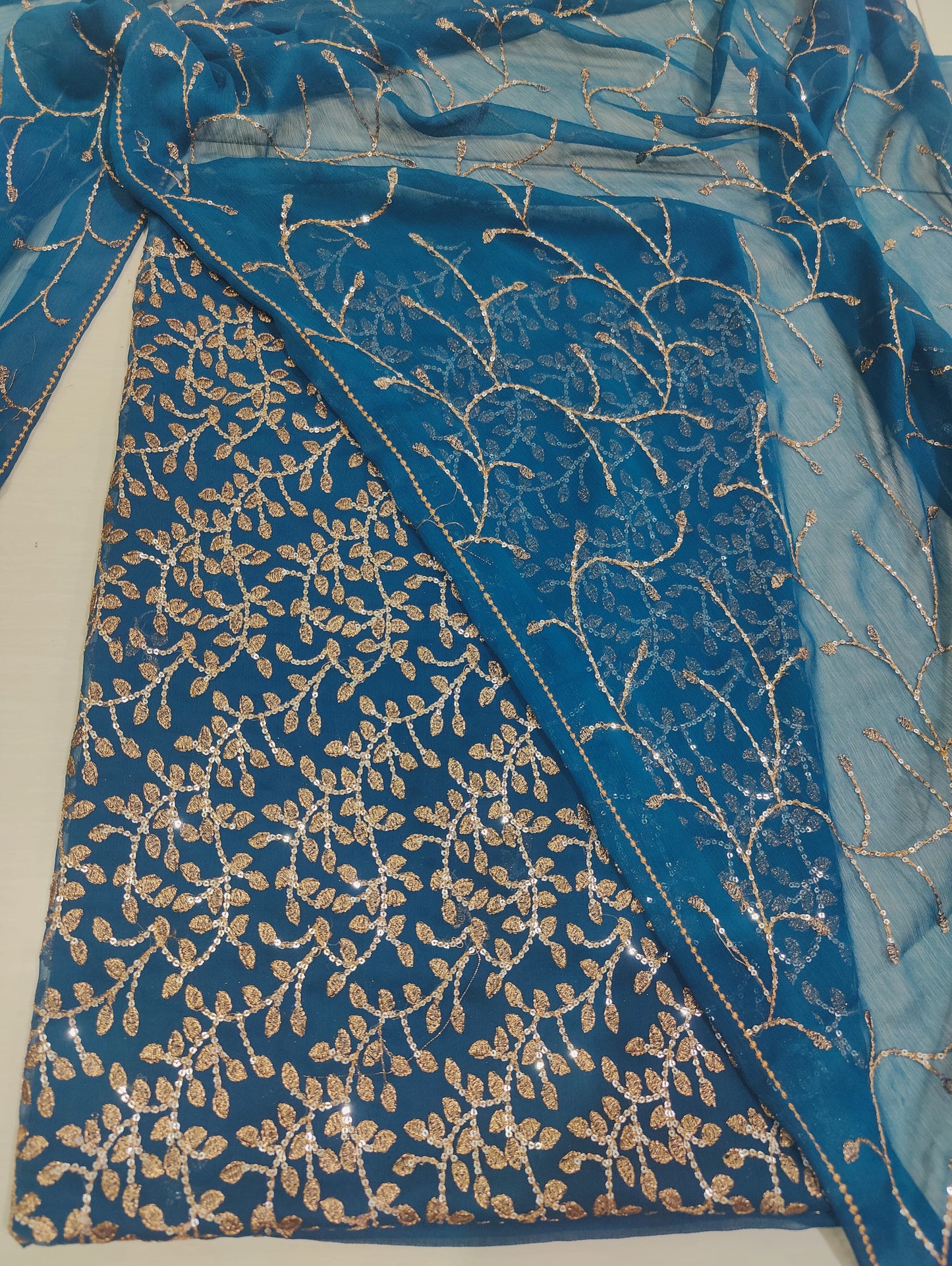 Chiffon embroidered 2pc unstitched