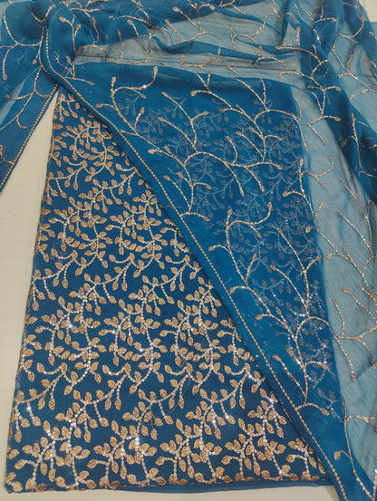 Chiffon embroidered 2pc unstitched