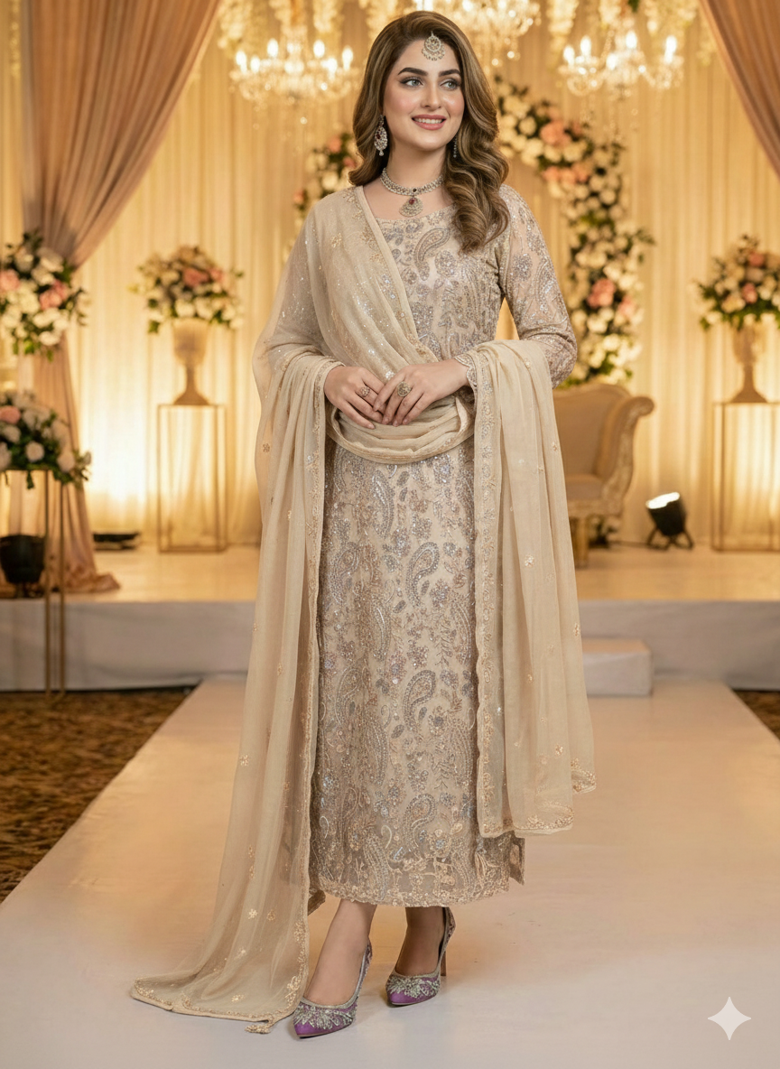 Chiffon embroidered 2pc unstitched