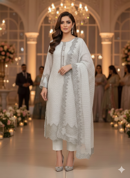 Net 2pc – Unstitched Turkish Cutdana Collection - 8