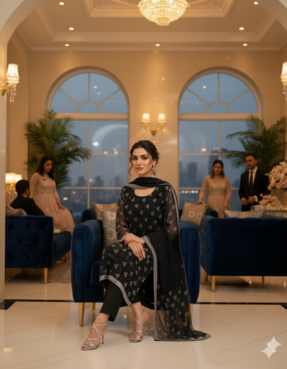 Designer Chiffon 3pc Party Wear