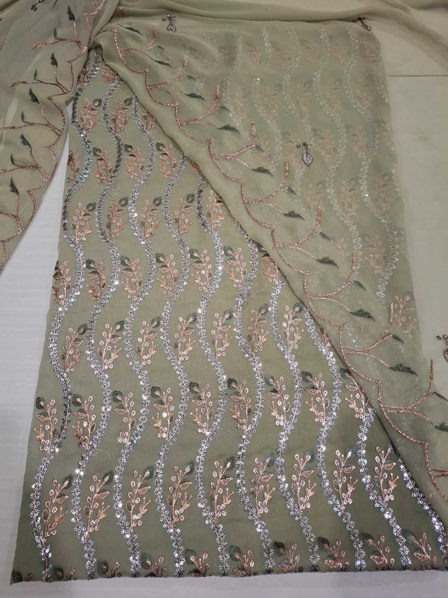 Chiffon embroidered 2pc