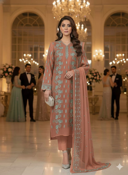 Chiffon Embroiderd 2pc unstitched