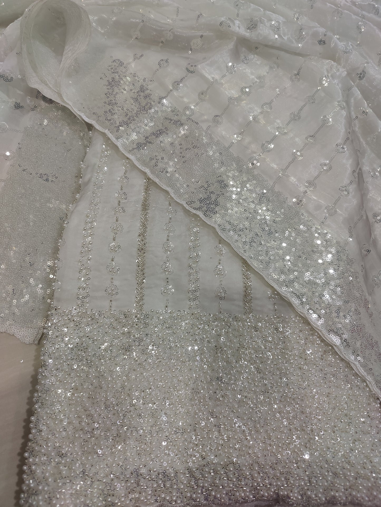 Silk 2pc – Unstitched Turkish Cutdana Collection - 1