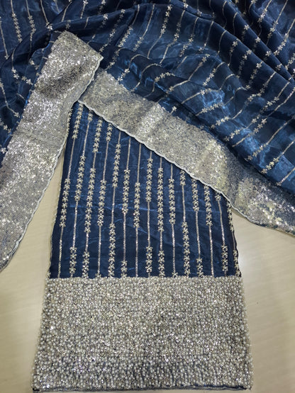 Artisan Silk 2pc – Unstitched Turkish Cutdana Collection