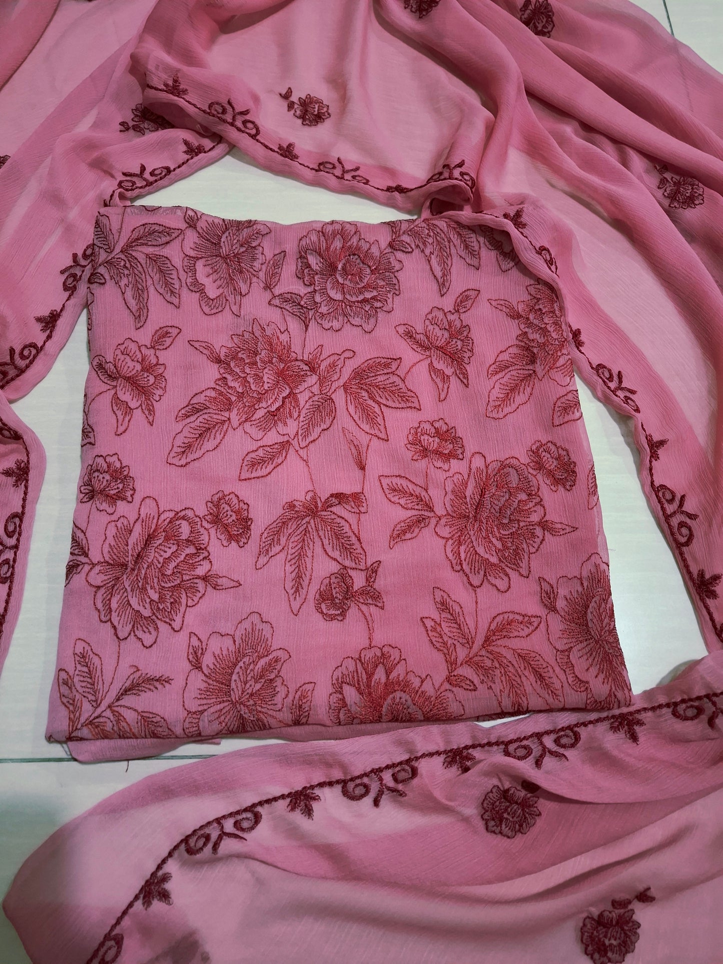 Chiffon Embroidered 2pc unstitched