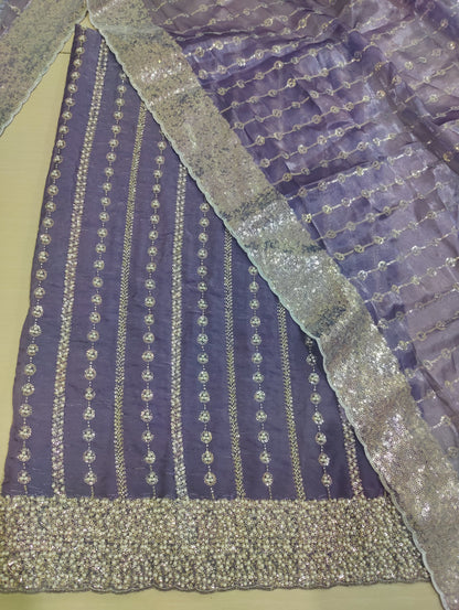 Silk 2pc – Unstitched Turkish Cutdana Collection - 5