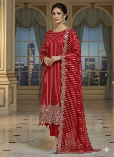 Artisan Silk 2pc – Unstitched Turkish Cutdana Collection - 2