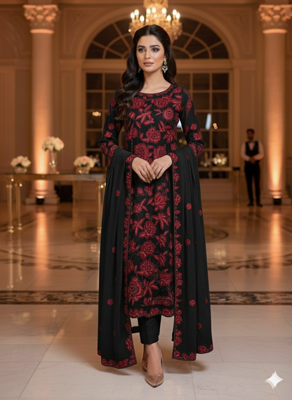 Chiffon Embroidered 2pc unstitched