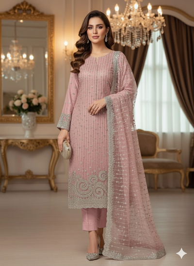 Net 2pc – Unstitched Turkish Cutdana Collection - 5