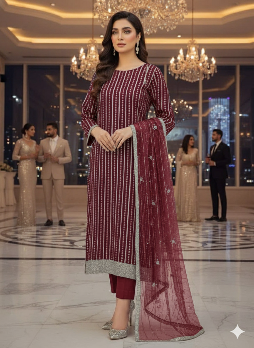 Turkish cutdnaa net unstitched 2pc