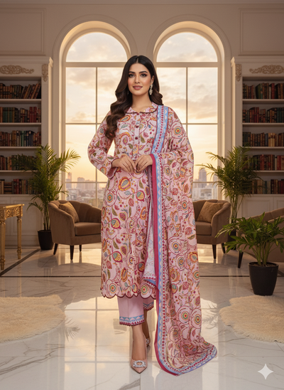 Lawn 3-Piece Outfit | Soft Fabric & Stylish Design
