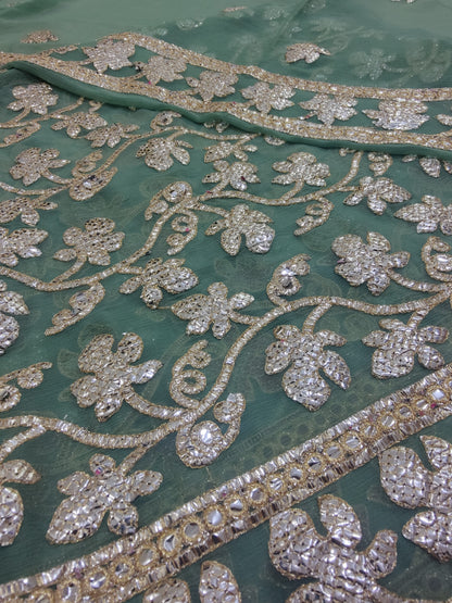 Chiffon unstitched 2pc Foil work