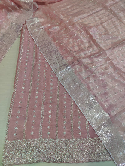 Silk 2pc – Unstitched Turkish Cutdana Collection - 5