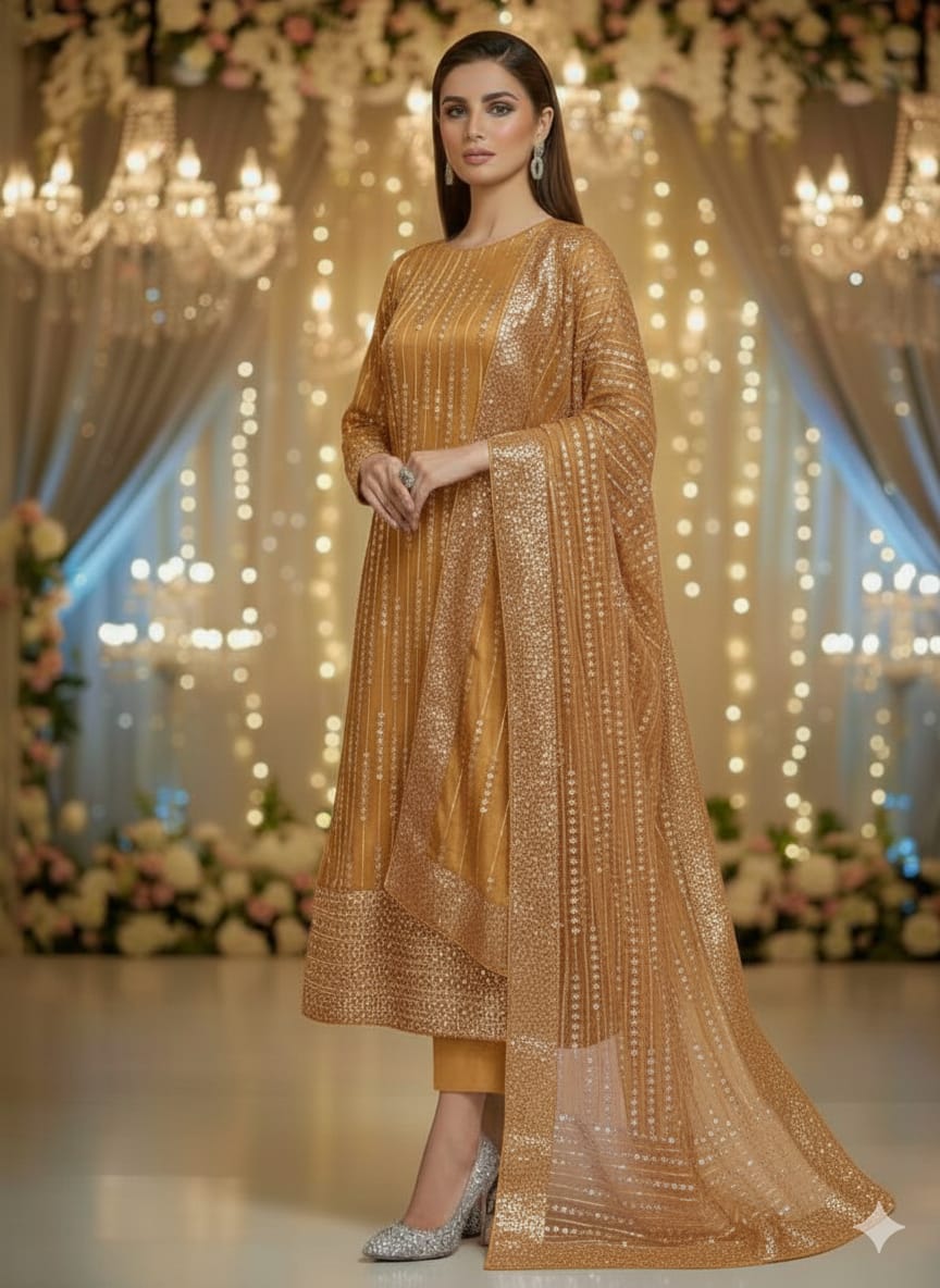 Net 2pc – Unstitched Turkish Cutdana Collection - 2