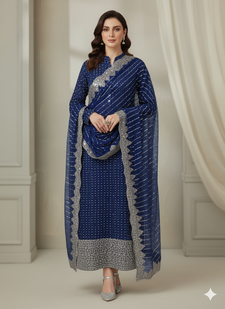 Silk 2pc – Unstitched Turkish Cutdana Collection - 4