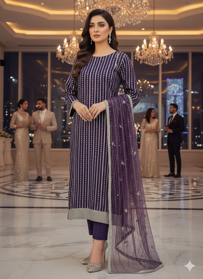 Turkish cutdnaa net unstitched 2pc