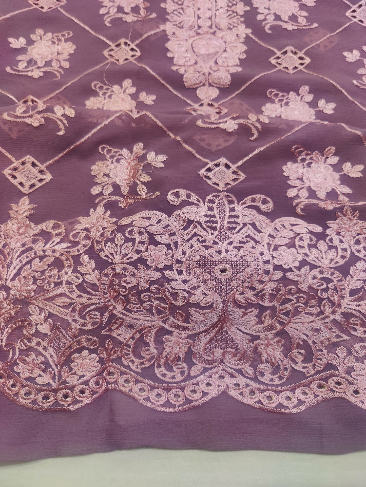 Chiffon Boring & Embroiderd 2pc unstitched