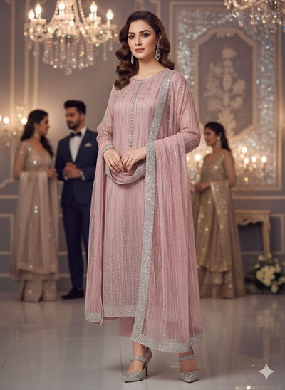 Net 2pc – Unstitched Turkish Cutdana Collection