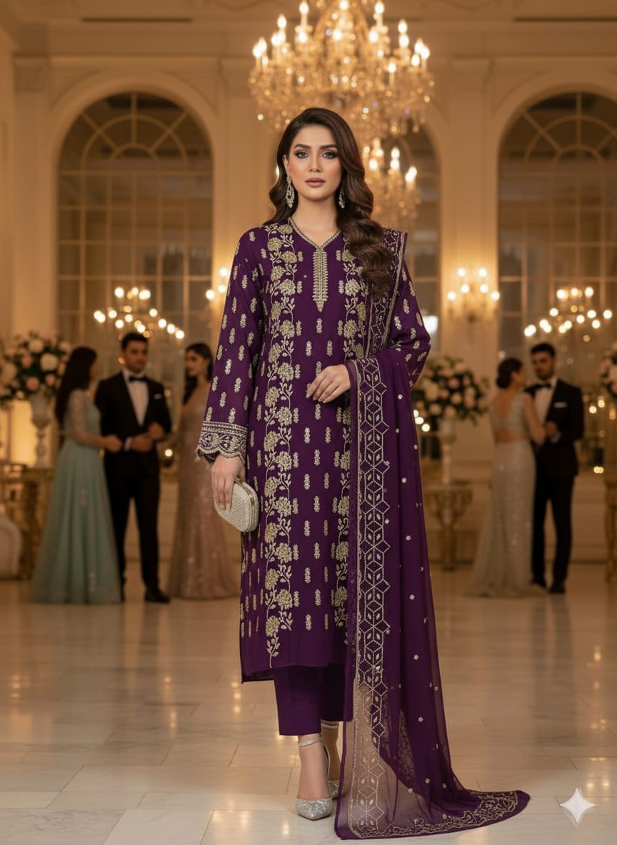 Chiffon Embroiderd 2pc unstitched