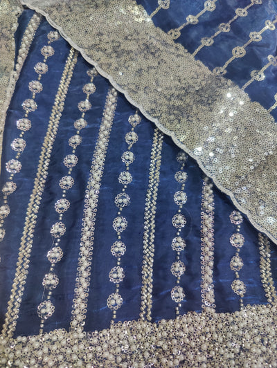 Unstitched Silk 2pc – Ornate Turkish Cutdana Design for Festive Wear