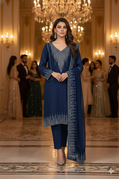 Designer Chiffon 3pc Party Wear