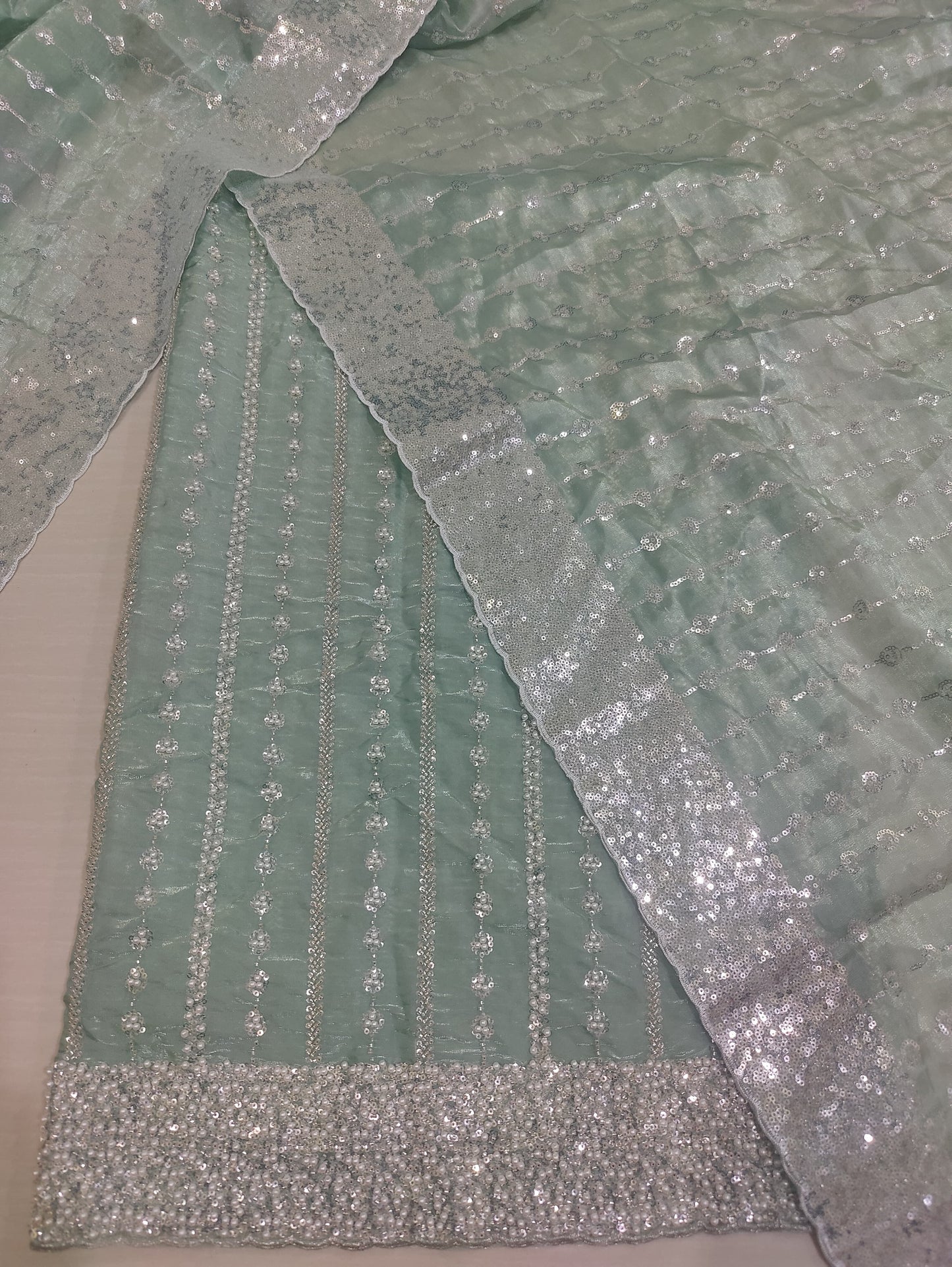 Silk 2pc – Unstitched Turkish Cutdana Collection - 5