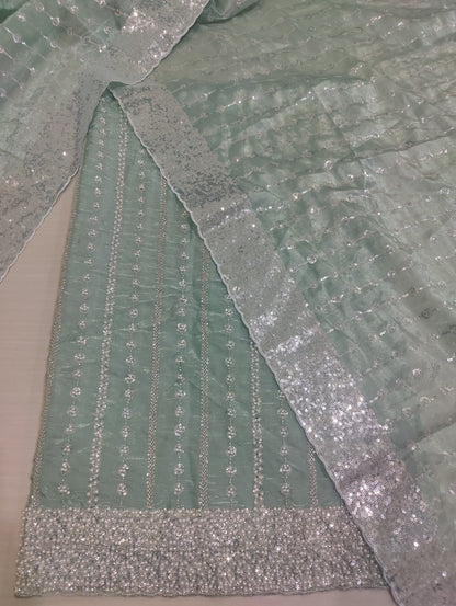 Silk 2pc – Unstitched Turkish Cutdana Collection - 5